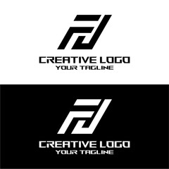 creative letter logo fj design vector