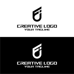 creative letter logo fj design vector
