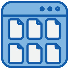 Digital File Blue White Icon