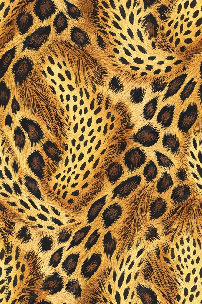 Aufkleber seamless leopard skin texture leopard print texture with intricate patterns and warm colors.