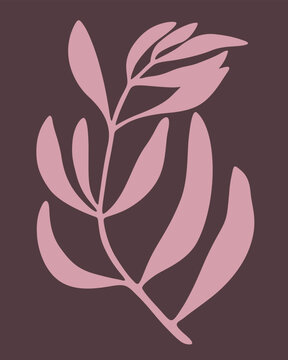 mauve branch plant silhouette Minimalist