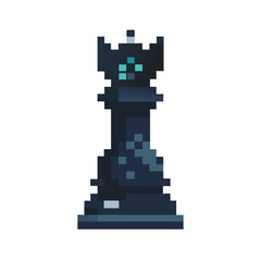 Fototapeta premium Pixelated chess queen digital icon