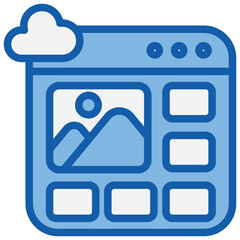 Online Gallery Blue White Icon