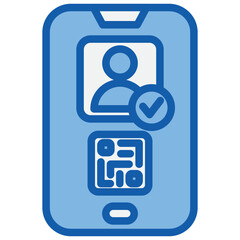 License Blue White Icon