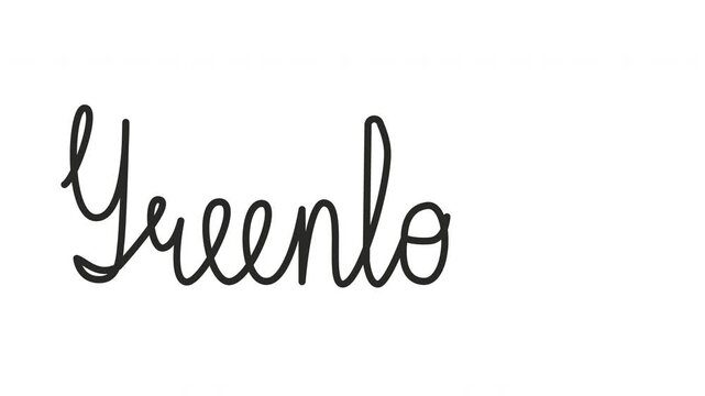 Greenland word handwriting animation. Animated script on white background.