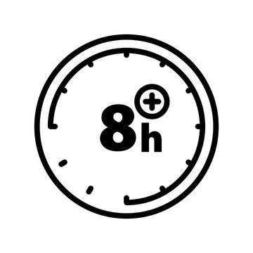 More than 8 hours icon.