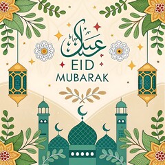 eid mubarak greeting card