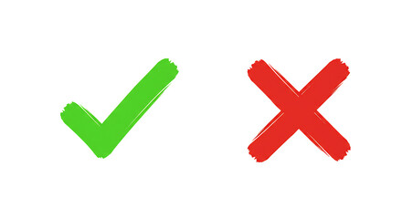 Obraz premium Bold Green Checkmark Red Cross Graphic Choice. AI Generated