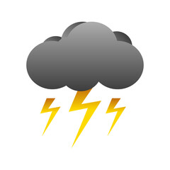 black cloud design emits lightning, can be used as a marker