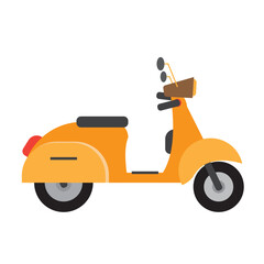 Retro Orange Scooter Vector Illustration, Classic scooter Design for Creative Projects