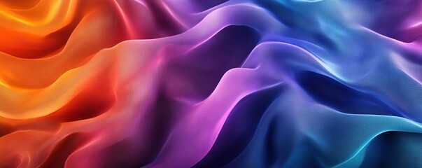 Fototapeta premium Vibrant rainbow fabric folds, abstract colorful textile texture.