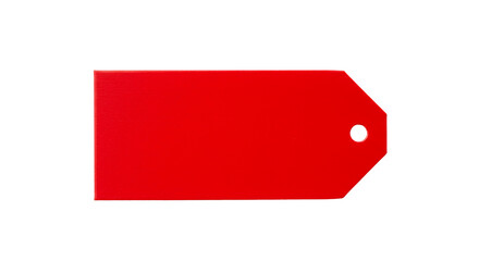 Vibrant Red Gift Tag Simple Design. AI Generated