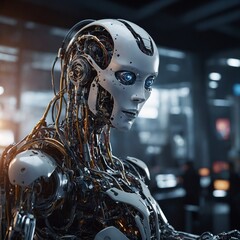 futuristic cyber woman