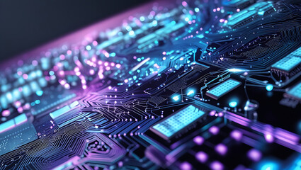 A mesmerizing, high-contrast, macro photography close-up of a digital background, featuring intricate, swirling patterns of 1s and 0s, circuit board etchings, and glowing, wireframe networks, evoking 