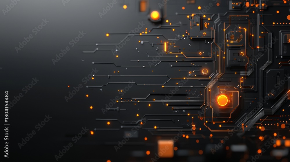 Poster dynamic technological circuitry design high-tech environment abstract digital artwork futuristic sty