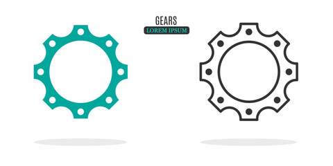 Illustration symbol. Gears abstract illustration design. Stock vector icon.