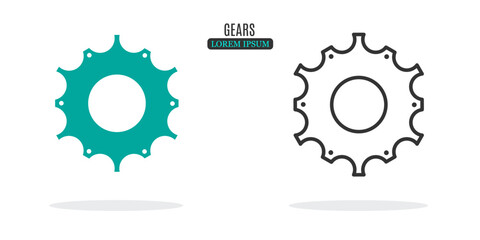 Illustration symbol. Gears abstract illustration design. Stock vector icon.
