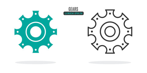 Illustration symbol. Gears abstract illustration design. Stock vector icon.