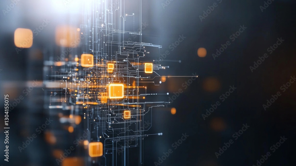Poster dynamic data flow in digital networks virtual environment abstract visualization technology realm cl
