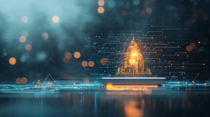 Digital transformation showcase virtual environment graphic animation futuristic design high-tech perspective innovative concepts