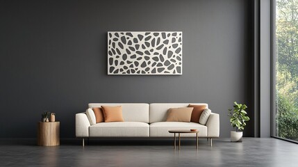 Geometric Aluminum Wall Art Modern Living Room Interior Decor Contemporary Space Stylish Viewpoint Art Concept