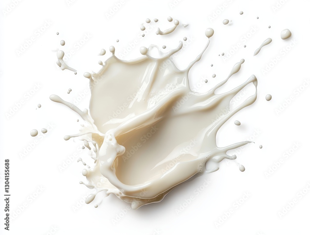 Poster white milk splash isolated on bright background creating dynamic movement and freshness capturing th