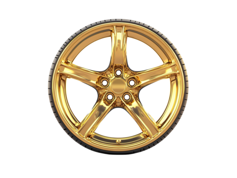 golden car wheel