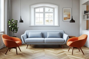 Modern Living Room Interior Design Illustration