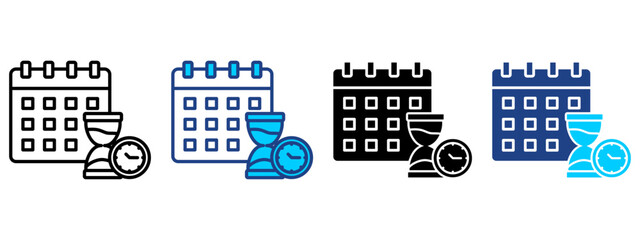 Time Management Icon Set Multiple Style Collection