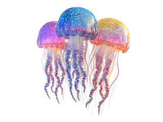 Fototapeta premium bundle of colorful jellyfish
