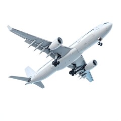 Obraz premium Commercial Jet Aircraft in Flight on White Background