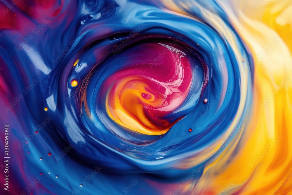 Poster the beauty of swirling liquid captured in an explosion of color and movement. curved wave colorful p