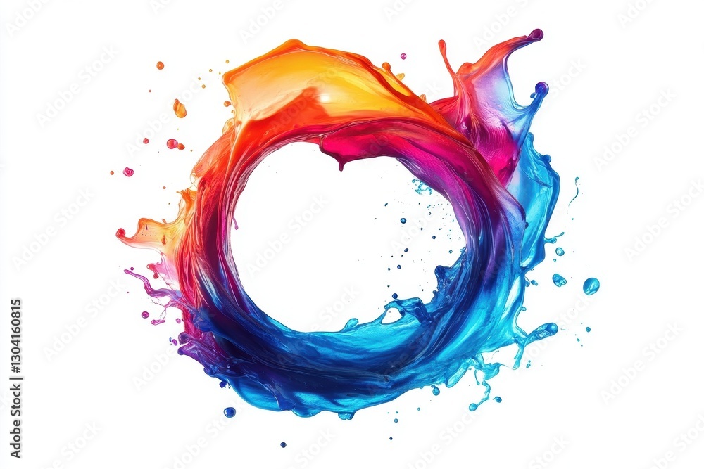 Poster a mesmerizing explosion of circular liquid motion creating dynamic waves of color