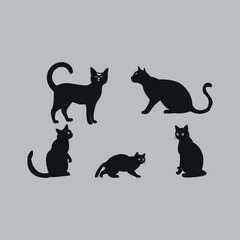 Black Cat silhouette Art Design