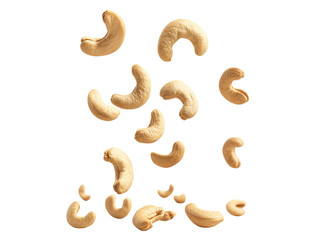 falling cashew nuts