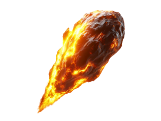 fiery meteor with glowing edges
