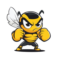 Naklejka premium cartoon yellow bee vector clipart