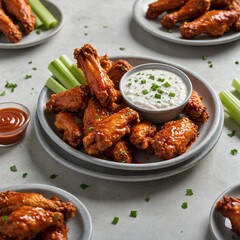 fried chicken wings with sauce