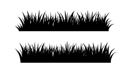 Vector bright green realistic seamless grass border isolated on transparent background