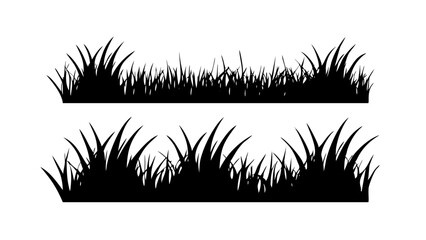 Vector bright green realistic seamless grass border isolated on transparent background