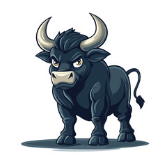 Fototapeta premium Cartoon angry Bull vector clipart