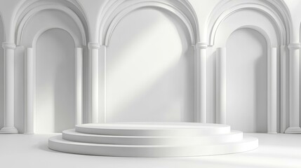 Elegant White Architectural Display Podium