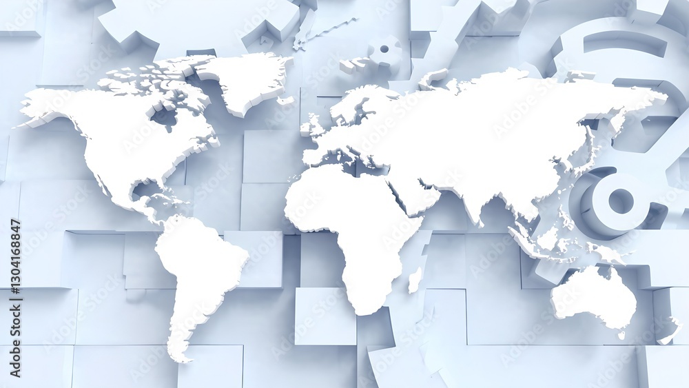 Poster global connectivity map world overview graphic image modern design aerial view digital concept for s