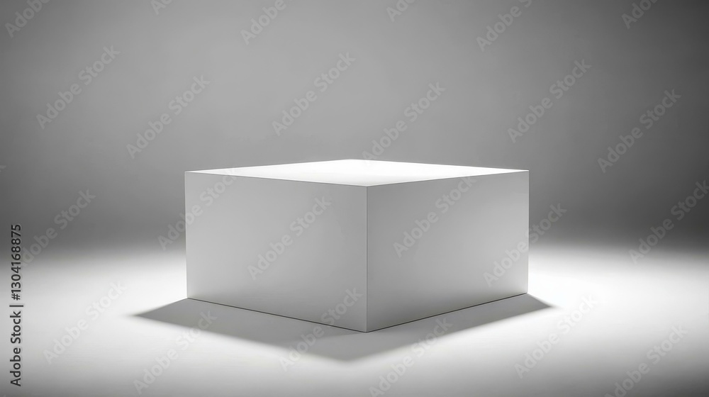 Poster white cube display platform studio background