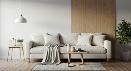 Cozy Minimalist Living Room with a Neutral Palette