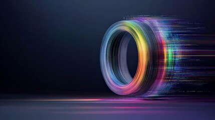 Abstract Colorful Tire Design with Motion Blur and Dynamic Effects