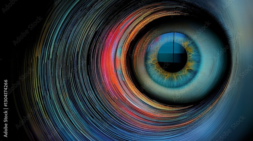 Aufkleber abstract eye design with colorful swirls and vivid patterns