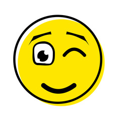 Fototapeta premium Winking Smiley Face Emoji