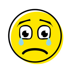 Sad Face Emoji with Tears
