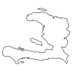 Sleek Haiti Outline Minimalist Map in Black Silhouette